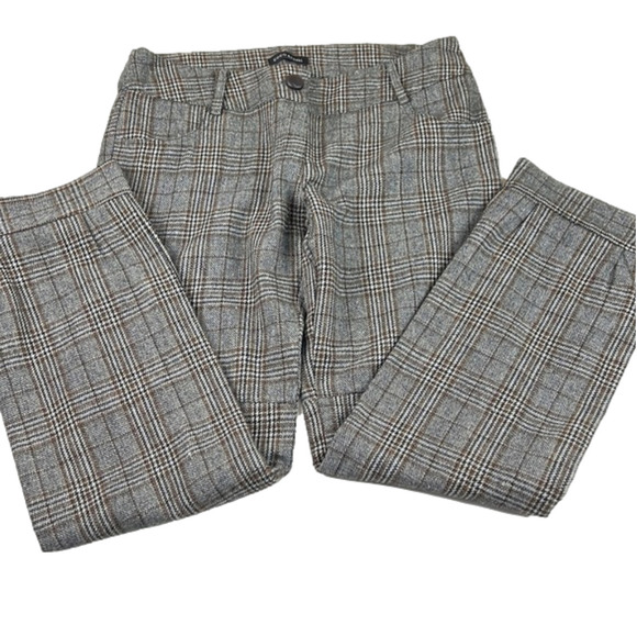 Coco & tashi Brown Plaid Pants with Button Cuffs - Picture 1 of 11